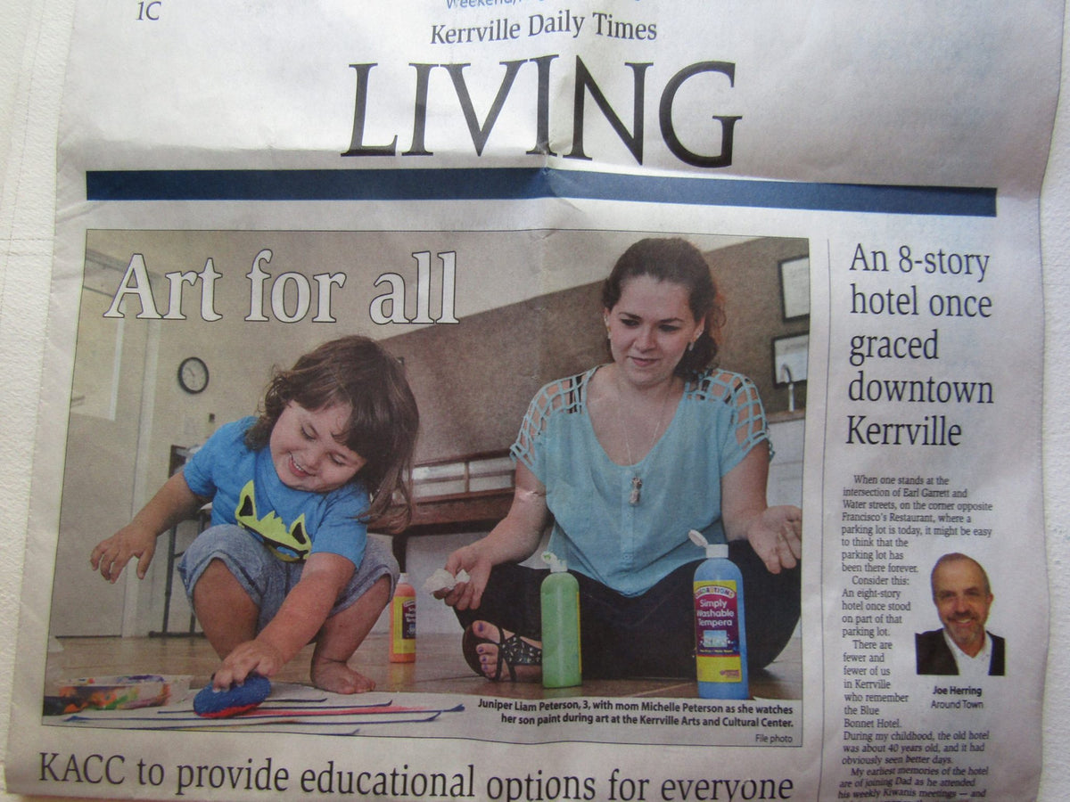 Me and my son featured on the front page of Kerrville Daily Times.