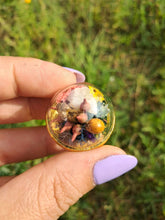 Load image into Gallery viewer, Real bee and ladybug terrarium statement ring
