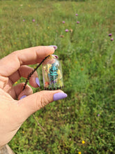 Load image into Gallery viewer, Real blue weevil terrarium statement necklace
