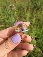 Load image into Gallery viewer, Real flower beetle terrarium statement ring
