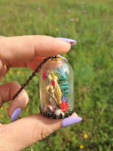 Load image into Gallery viewer, Real blue weevil terrarium statement necklace
