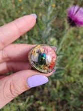 Load image into Gallery viewer, Real dogbane beetle terrarium statement ring
