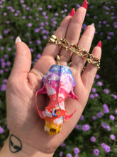 Load image into Gallery viewer, Real mink skull hand painted necklace with Swarovski moon
