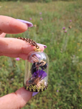 Load image into Gallery viewer, Real mason bee terrarium necklace ethically sourced
