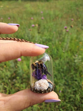 Load image into Gallery viewer, Real mason bee terrarium necklace ethically sourced
