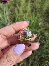 Cargar imagen en el visor de la galería, Real dogbane beetle terrarium statement ring
