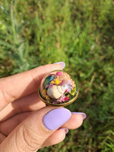 Load image into Gallery viewer, Real dogbane beetle terrarium statement ring
