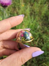 Load image into Gallery viewer, Real dogbane beetle terrarium statement ring
