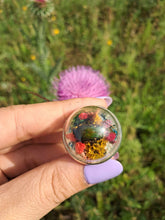 Load image into Gallery viewer, Real flower beetle terrarium statement ring
