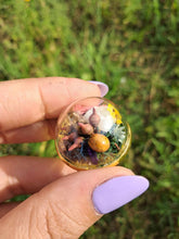 Load image into Gallery viewer, Real bee and ladybug terrarium statement ring
