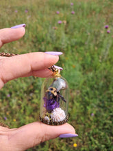 Load image into Gallery viewer, Real mason bee terrarium necklace ethically sourced
