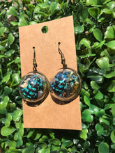 Load image into Gallery viewer, Real blue weevil terrarium earrings
