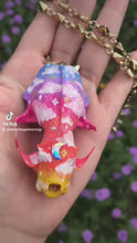 Load and play video in Gallery viewer, Real mink skull hand painted necklace with Swarovski moon
