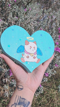 गैलरी व्यूवर में वीडियो लोड करें और चलाएं, Hand painted kitty angel heart
