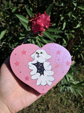 Load image into Gallery viewer, Hand painted pink glitter heart space pup
