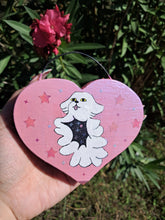 Load image into Gallery viewer, Hand painted pink glitter heart space pup
