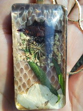 Load image into Gallery viewer, Real orb weaver spider and snake skin necklace
