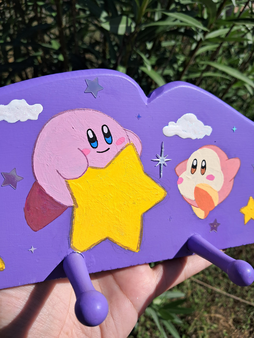 Lavender wall hanger video game kawaii decor