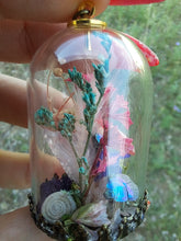 Load image into Gallery viewer, Real blue scarab beetles terrarium necklace
