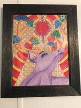 Load image into Gallery viewer, Alchemy original art psychedelic mushroom deer hallucinogenius artwork colorful surreal trippy
