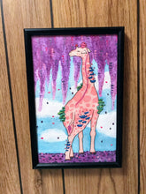 Load image into Gallery viewer, Mushroom Giraffe original psychedelic art by Hallucinogenius
