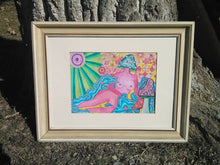 Load image into Gallery viewer, Framed Original Artwork Colored Pencil Drawing Psychedelic Mushroom Trippy Nude Woman Tasteful Shroom Colorful Hallucinogenius One of a Kind
