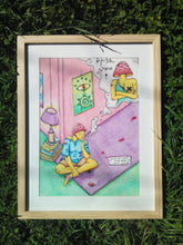 Cargar imagen en el visor de la galería, Original Framed artwork by Hallucinogenius Mushroom Shroom Trippy Comic Zine Psychedelic Aesthetic Art Unusual Odd Unique original art
