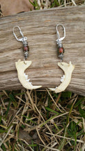 Charger l&#39;image dans la galerie, Mink Jaw bone mood bead color changing dangle earrings unique handmade bohemian tribal earthy jewelry witchy wiccan pagan fashion gift
