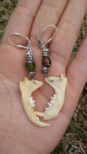 Charger l&#39;image dans la galerie, Mink Jaw bone mood bead color changing dangle earrings unique handmade bohemian tribal earthy jewelry witchy wiccan pagan fashion gift
