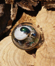 Load image into Gallery viewer, Dogbane beetle terrarium statement ring.
