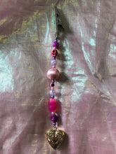 Load image into Gallery viewer, Courage the cowardly dog bracelet helper pink purple handmade beaded gift accessories heart locket
