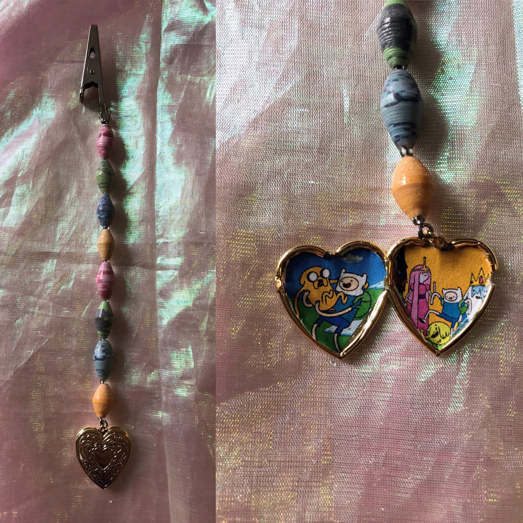 Bracelet helper beaded gift handmade unique accessories finn and jake heart locket